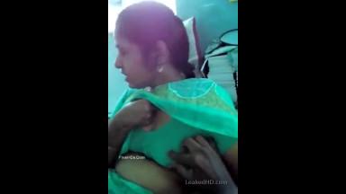 Desi tamil aunty Latha boobs pressed and enjoyed by her boss for promotion