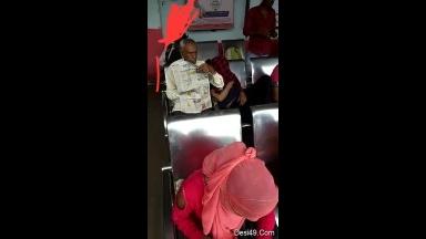 Exclusive- Desi Old Man Pressing Sleeping Girl boob on Train