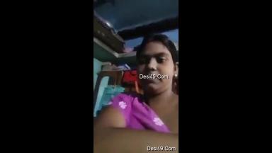 Today Exclusive -Desi Village Boudi Showing Her Boobs and Pussy Part 1