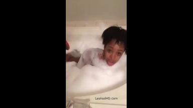 black teen in the bathtube