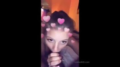 cutie blows dick with snapchat filter on