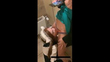 lesbians having some fun on a toilet