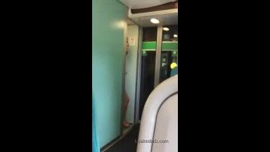 shy teen on train walk around topless 