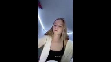 blonde teen teasing her titties on periscope