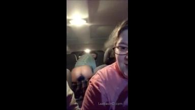 teen flashing her pussy in the car