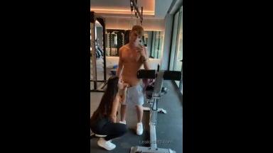 blowjob at an empty gym