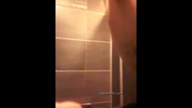 Giving a blowjob in public bathroom