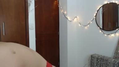 Sweet big titty Colombian cam girl teasing solo