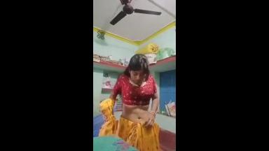 Beautiful Girl Stripping Sari