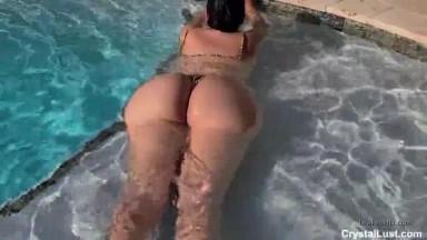 Crystal Lust asks me to fuck her in the pool