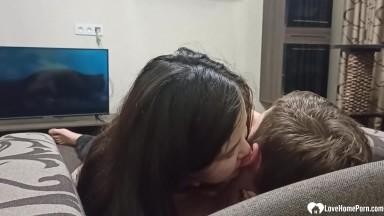 Nice fuck session with girlfriend in the living room