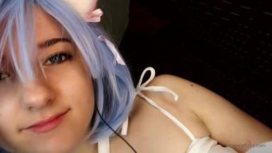 Aftynrose ASMR Rem Confesses Her Love and Smothers you in Kisses