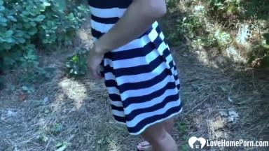 Ass fucking my sexy wife outdoors