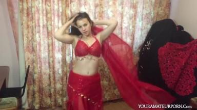 Belly dancer has her ass hole fucked hard