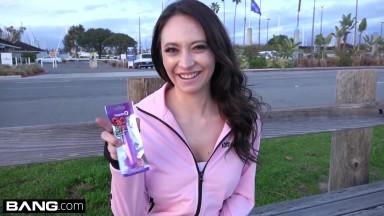 Teen Quinn Takes Her Wet Pussy Out For Some Public Masturbation