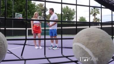 Stepbro Gives Tennis Lesson To Horny Stepsis