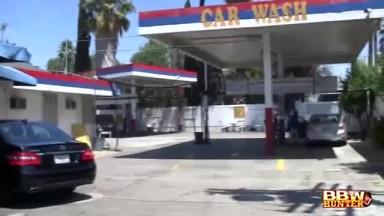 Pretty BBW Bella Screwing a Guy From the Car Wash