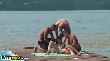 group sex on the dock in front of everybody