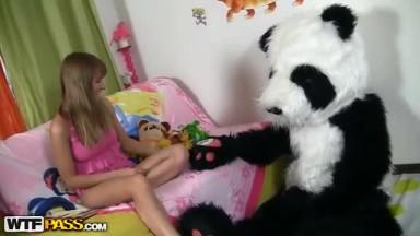 Chick plays with unusual sex toy