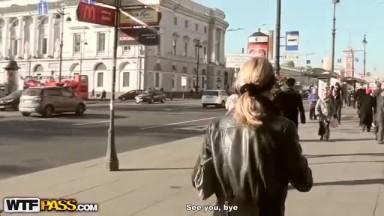 Real public sex with a stunning brunette