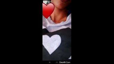 Today Exclusive- Cute Desi Girl Showing her Boobs on Video Call