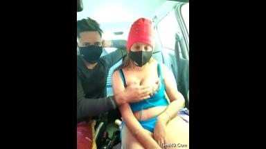 Today Exclusive  Sexy Desi Wife Sucking Hubby Dick In Car