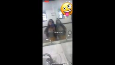 Today Exclusive -Sexy Desi girl Record her Boobs Selfie