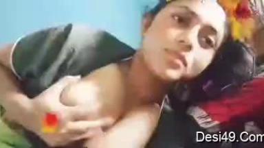 Today Exclusive- Cute Bangla Girl Play with her Boobs part 4