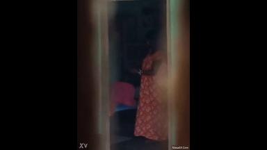 Today Exclusive- Desi Wife Wearing Cloths Record in Hidden Cam Part 2