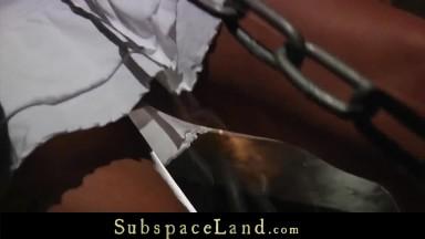 SUBSPACELAND - BDSM Slut screaming from whips wax and big dildo