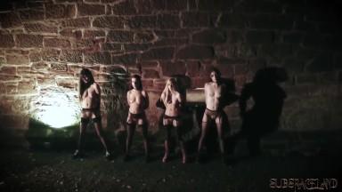 SUBSPACELAND - 4 slaves punished and humiliated by master he fucks and slap