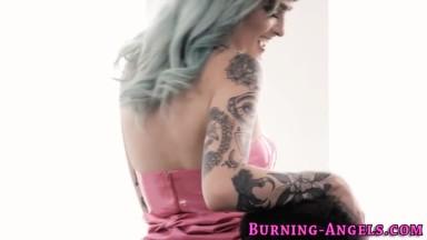 BURNING ANGEL - Inked emo teenager riding