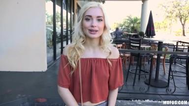 Blonde Braceface Fucks Outdoors