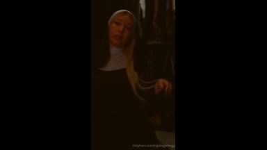 BigTittyGothEgg Nun Cosplay Dildo Ride POV Video Leaked