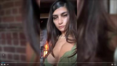 Mia Khalifa Nude Fireplace Striptease Onlyfans Video Leak