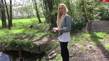 Lucy Cat Gets Her Ass Fucked And Swallows Cum In A Forest