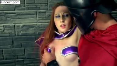 Nina Skye  Starfire falls to the God of War XXX Darkside Edition