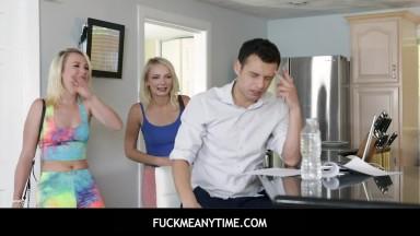 Blonde Teen Step Sisters Agree To Be FreeUse For Step Brother - Dixie Lynn  Alice Pink  Johnny