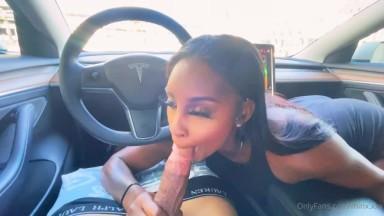 baddie gives head from the passenger seat