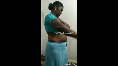 Desi Mallu Wife Wearing Cloths