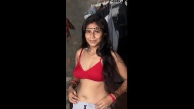 Sexy Indian Wife Striping and blowjob