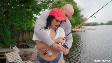 Teaching Big Tits To Fish