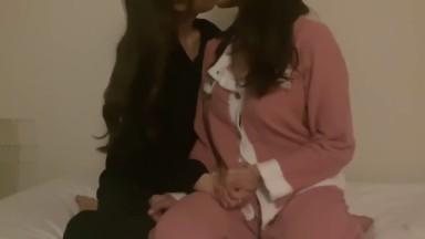 lesbian Sex before going to bed Cum over and over again