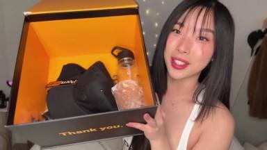 Korean Babe Gets TRIPLE CREAMPIE during 25K Subs Unboxing AMAF