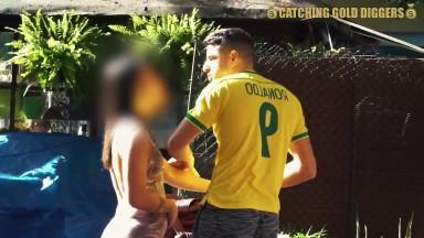 Brazilian Teen Gold DIgger Gets Her Bubble Butt Destroyed Back Home