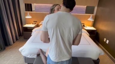 Husband watches wife fucking and being inseminated by friend  Sloppy Seconds  Huge Double Creampie