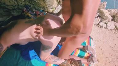 Wife fucked by stranger at nude beach