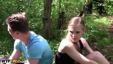 Sexy blonde girl fucked in the park