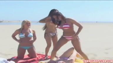 Lesbian Beach Babes Making Out part 3