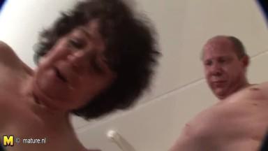 This horny mama loves to get fucked by two guys